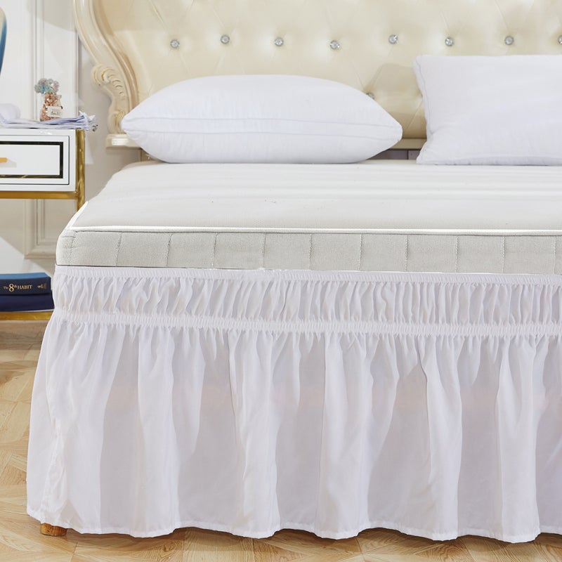 Elastic Bed Skirt: Premium Polyester Soft Breathable Durable - Easy To Put On Take Off, Stylish Fade-resistant Bed Valance for Bedroom Decor - Image 5