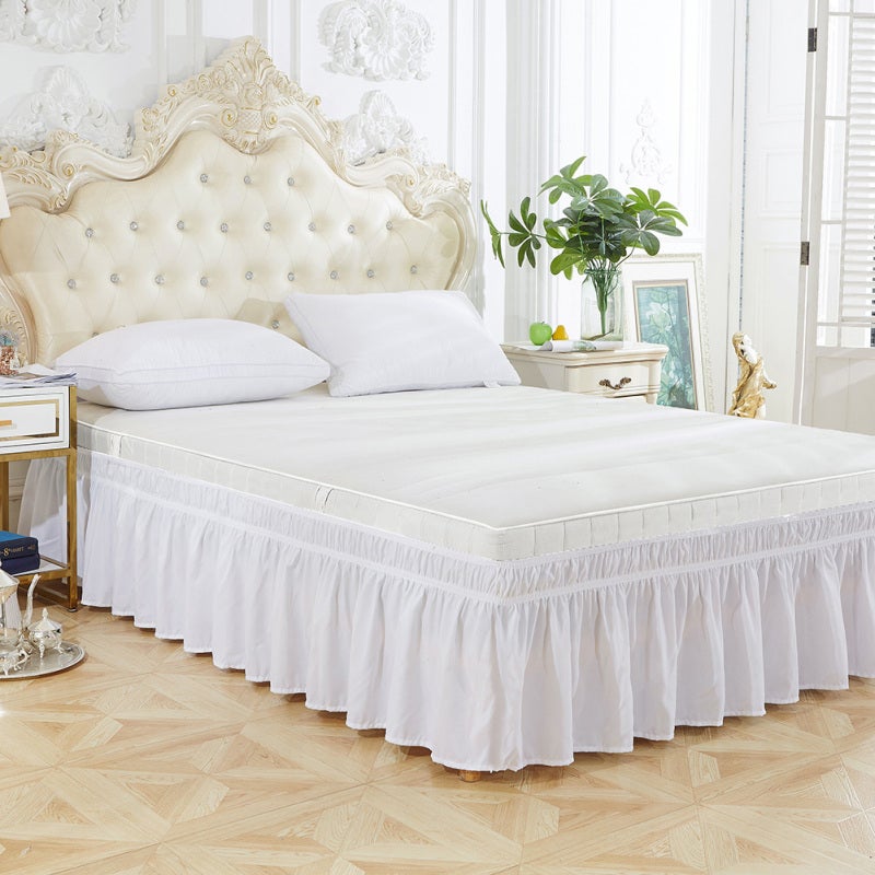 Elastic Bed Skirt: Premium Polyester Soft Breathable Durable - Easy To Put On Take Off, Stylish Fade-resistant Bed Valance for Bedroom Decor - Image 2