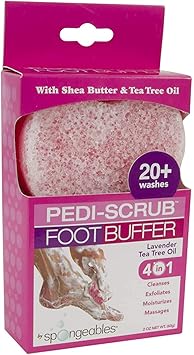 Spongeables Pedi Scrub Foot Buffer 20 Washes Lavender Tea Tree Oil Aromatherapy 2Ounce - Image 2