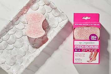 Spongeables Pedi Scrub Foot Buffer 20 Washes Lavender Tea Tree Oil Aromatherapy 2Ounce - Image 4