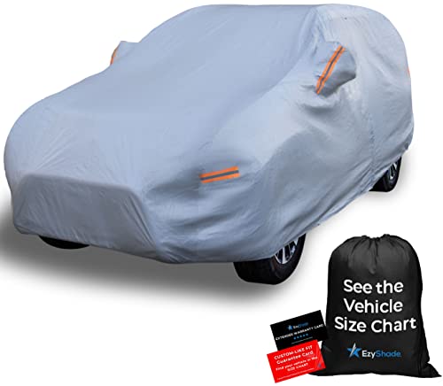 EzyShade غطاء سيارة SUV من EzyShade ب 10 طبقات مقاوم للماء لجميع الأحوال الجوية. راجع جدول حجم السيارة للحصول على ملاءمة دقيقة. أغطية خارجية كاملة للسيارات قماش ثقيل لجيب Rav4 CRV. الحجم S5 (راجع جدول الأحجام) - Image 1