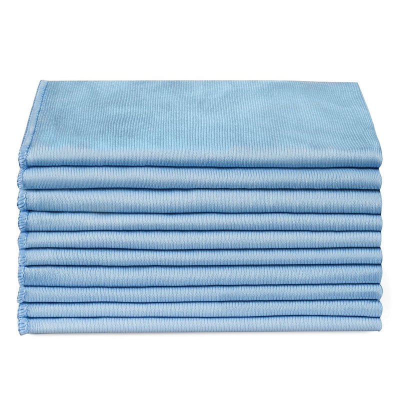 RIO ELFOBAR Microfiber Glass Cleaning Cloths 8 Pack 16 x 16 Streak Free Lint Free Quickly Clean Windows Windshields Mirrors and Stainless Steel - Image 1