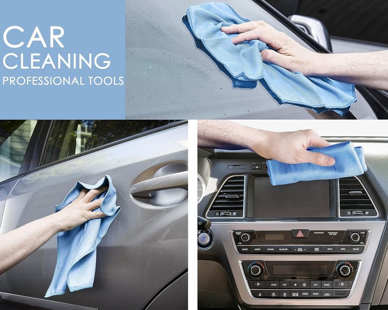 RIO ELFOBAR Microfiber Glass Cleaning Cloths 8 Pack 16 x 16 Streak Free Lint Free Quickly Clean Windows Windshields Mirrors and Stainless Steel - Image 4