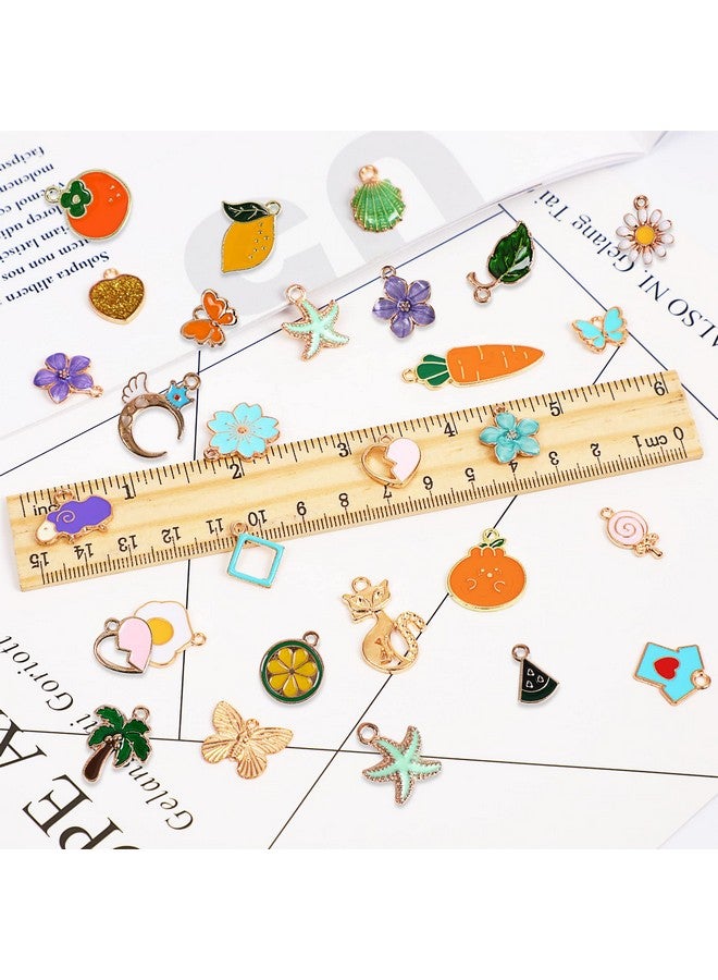 SANNIX 200Pcs Bracelet Charms for Jewelry Making Wholesale Bulk Jewelry Making Bracelets Charms Gold Plated Enamel Charms Pendants for Bracelet Necklace Jewelry Making - Image 3