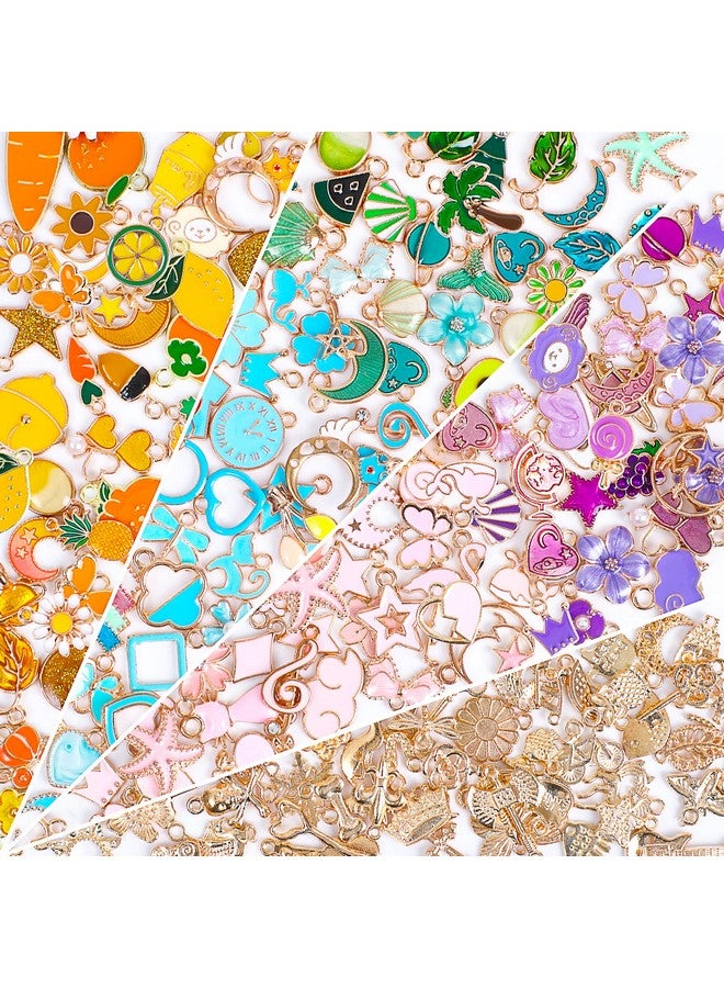 SANNIX 200Pcs Bracelet Charms for Jewelry Making Wholesale Bulk Jewelry Making Bracelets Charms Gold Plated Enamel Charms Pendants for Bracelet Necklace Jewelry Making - Image 1