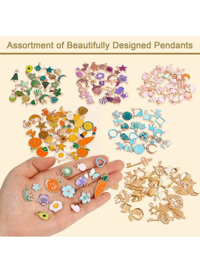SANNIX 200Pcs Bracelet Charms for Jewelry Making Wholesale Bulk Jewelry Making Bracelets Charms Gold Plated Enamel Charms Pendants for Bracelet Necklace Jewelry Making - Image 5