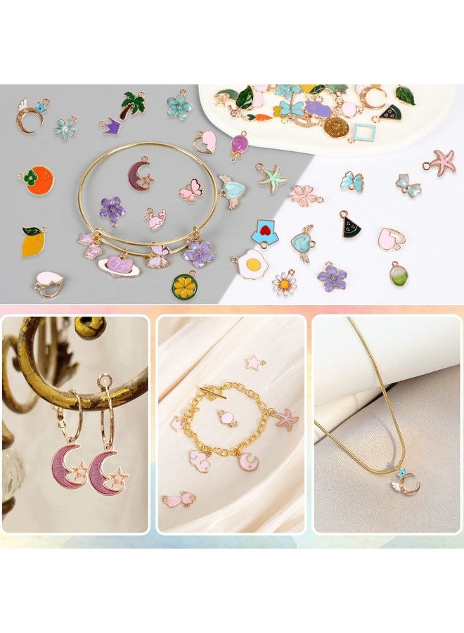 SANNIX 200Pcs Bracelet Charms for Jewelry Making Wholesale Bulk Jewelry Making Bracelets Charms Gold Plated Enamel Charms Pendants for Bracelet Necklace Jewelry Making - Image 4