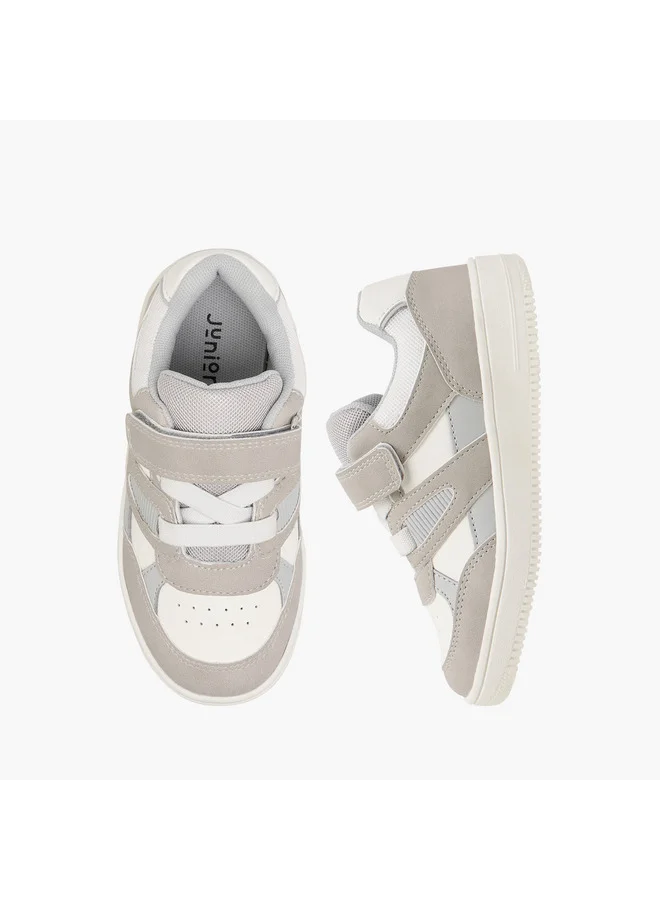 جونيورز Boys Panelled Sneakers with Hook and Loop Closure