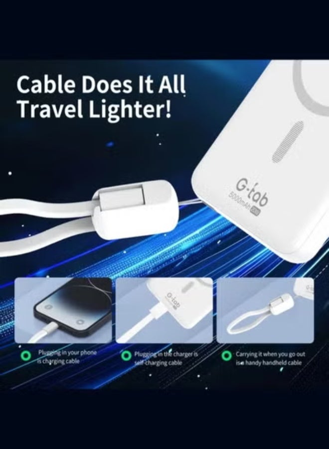 G-Tab MINI50 Magnetic Power Bank 5000mAh – MagSafe Compatible Portable Charger for iPhone, Compact Wireless Fast Charging Battery Pack with Strong Magnetic Hold, Lightweight & Travel-Friendly - Image 5
