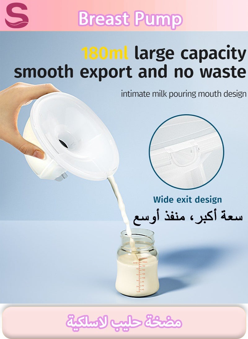 سيرينوفيا مضخة ثدي كهربائية محمولة بدون استخدام اليدين، تعمل ببطارية 1800 مللي أمبير، منخفضة الضوضاء، مزودة بـ 3 أوضاع و9 مستويات، وحلمات مقاس 21/24 مم، سهلة الحمل - قطعة واحدة - Image 4