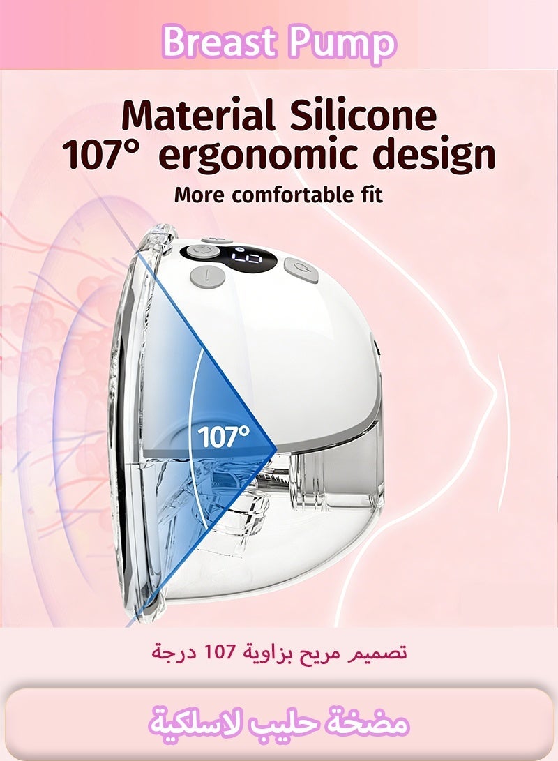 Serinovia Wearable, Electric Single Breast Pump, Hands Free, Portable,Painless,Strong Suction, Low Noise, 3 Modes 9 Levels, 21/24mm Insert Accessories, Discreet Portable - 1 Piece - Image 2
