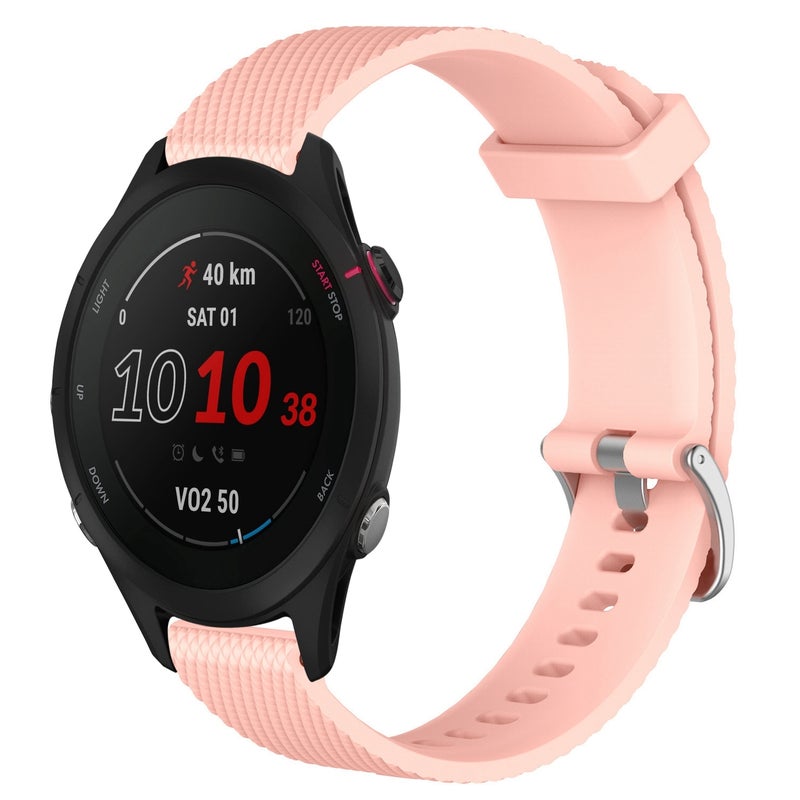 S-TOP For Garmin Forerunner 255S Music 18mm Diamond Textured Silicone Watch Band(Pink) - Image 1