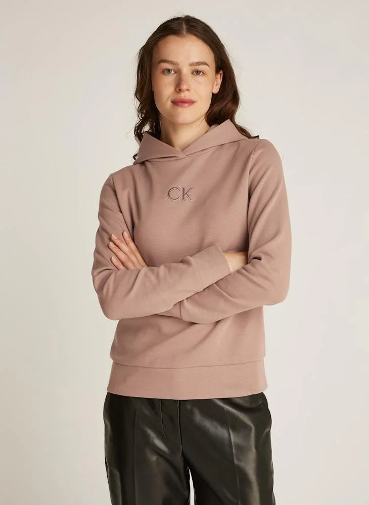 كالفن كلاين Logo Drawstring Hoodie