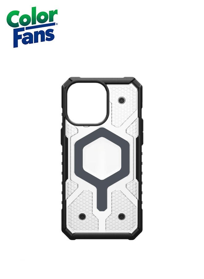 كولور فانس جراب Apple iPhone 15 Pro Pathfinder مدمج بمغناطيس متوافق مع الشحن المغناطيسي، غطاء واقٍ شفاف مقاوم للسقوط - شفاف ثلجي - Image 3