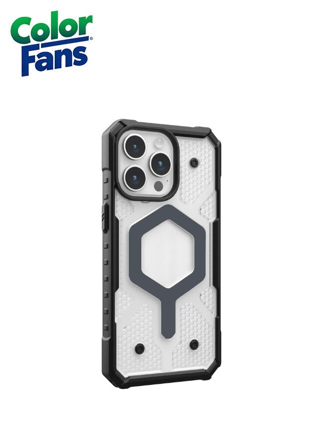 كولور فانس جراب Apple iPhone 15 Pro Pathfinder مدمج بمغناطيس متوافق مع الشحن المغناطيسي، غطاء واقٍ شفاف مقاوم للسقوط - شفاف ثلجي - Image 2