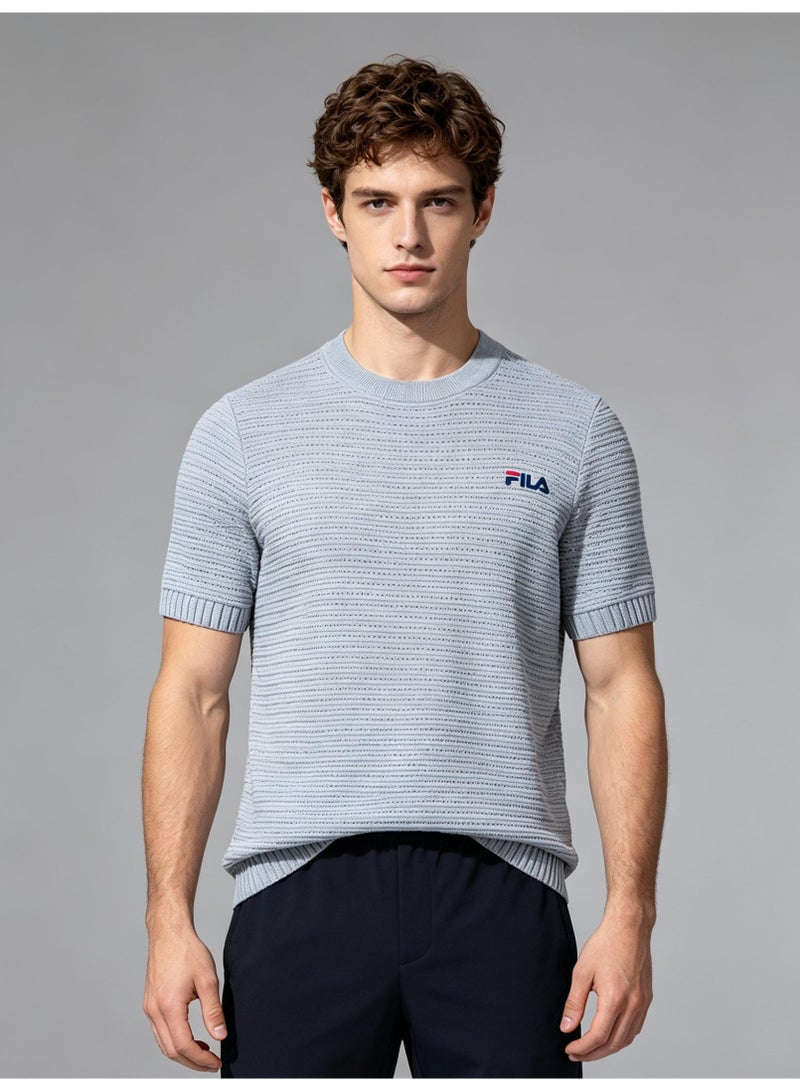 فيلا FILA men's and women's waffle knitted short-sleeved t-shirts - Image 3