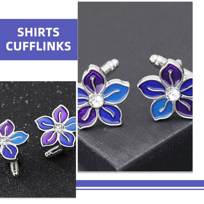 1 pair of Suit Links Metal Men Shirt Flower Business Clothes Decor - Image 3
