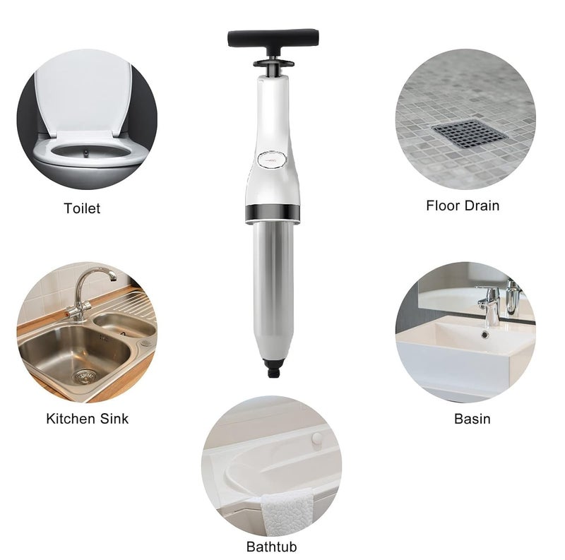 Divik Divik Toilet Sink Bathroom Kitchen Floor Drain Clogged Drain Blaster Plunger High Pressure UnBlocked Plumbing Tool Toilet Bathroom Kitchen Drain Sewer Pipe Dredging Tool 1Pcs  - Image 4
