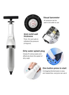 Divik Divik Toilet Sink Bathroom Kitchen Floor Drain Clogged Drain Blaster Plunger High Pressure UnBlocked Plumbing Tool Toilet Bathroom Kitchen Drain Sewer Pipe Dredging Tool 1Pcs  - Image 5