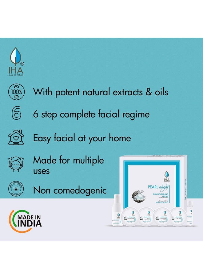 IHA Pearl Alight Skin Nourishing Facial Kit - Herbal Skin Lightening Mini Facial Kit For Radiant And Glowing Skin, Face Cleanup Kit For Normal To Dry Skin (Combo Of 6)  - Image 3