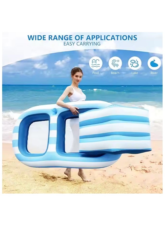 Adventure Lab - Adult-Size Pool Float, Luxury Inflatable Lounge Raft with Headrest, Heavy-Duty Pool Float for Adults - Image 1