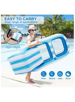 Adventure Lab Adult-Size Pool Float, Luxury Inflatable Lounge Raft with Headrest, Heavy-Duty Pool Float for Adults  - Image 4
