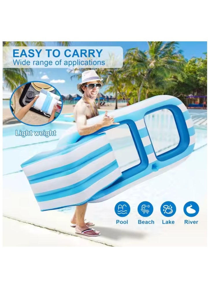 Adventure Lab - Adult-Size Pool Float, Luxury Inflatable Lounge Raft with Headrest, Heavy-Duty Pool Float for Adults - Image 1