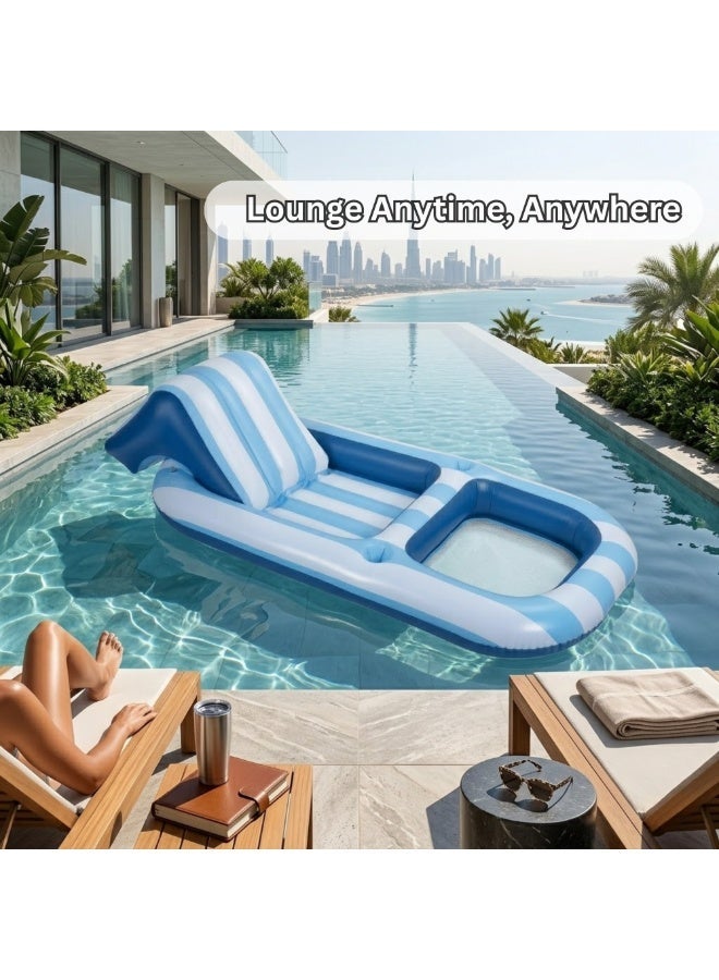 Adventure Lab Adult Inflatable Pool Float with Adjustable Headrest & Cup Holder – Luxury Pool Lounger Raft for Sunbathing, Heavy Duty Swimming Pool Float Chair for Beach, Lake & Summer Pool Relaxation - Image 3