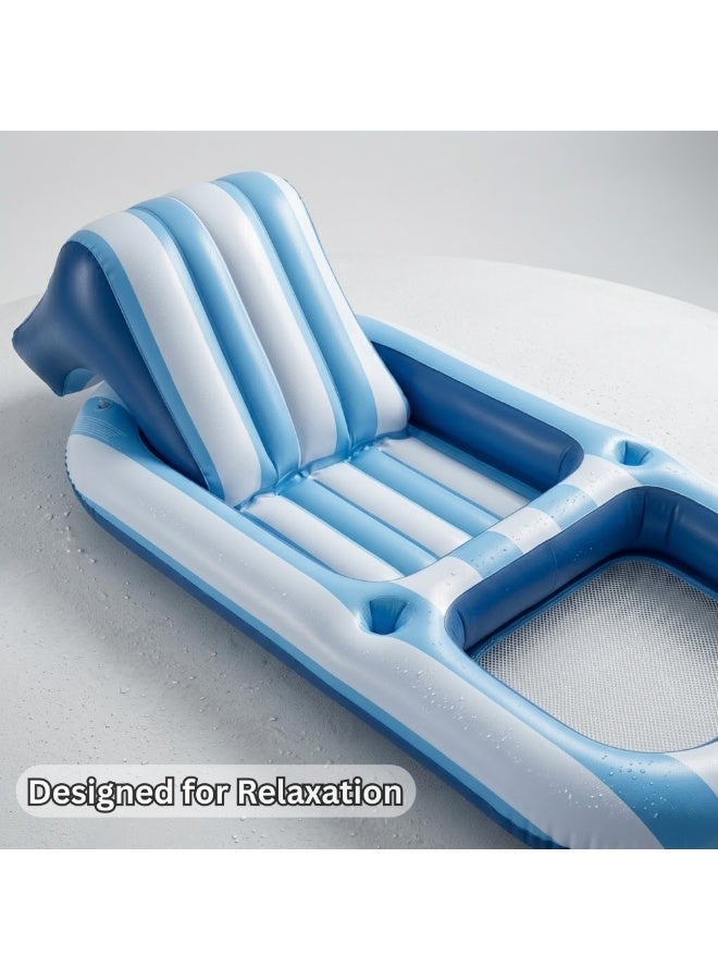 Adventure Lab Adult Inflatable Pool Float with Adjustable Headrest & Cup Holder – Luxury Pool Lounger Raft for Sunbathing, Heavy Duty Swimming Pool Float Chair for Beach, Lake & Summer Pool Relaxation - Image 4