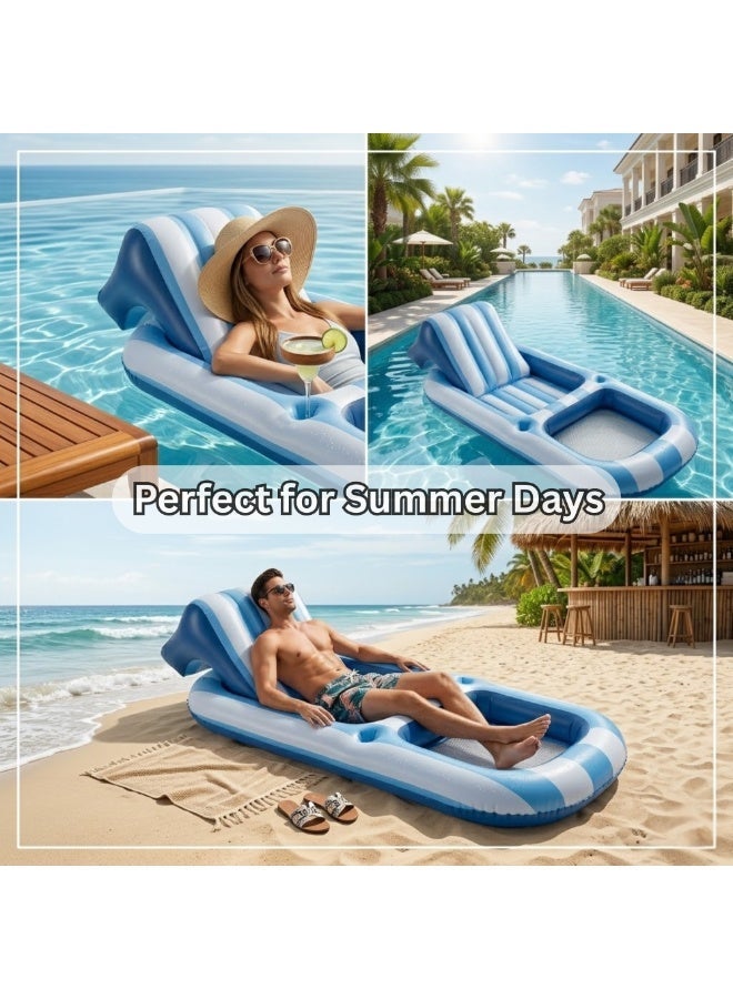 Adventure Lab Adult Inflatable Pool Float with Adjustable Headrest & Cup Holder – Luxury Pool Lounger Raft for Sunbathing, Heavy Duty Swimming Pool Float Chair for Beach, Lake & Summer Pool Relaxation - Image 5