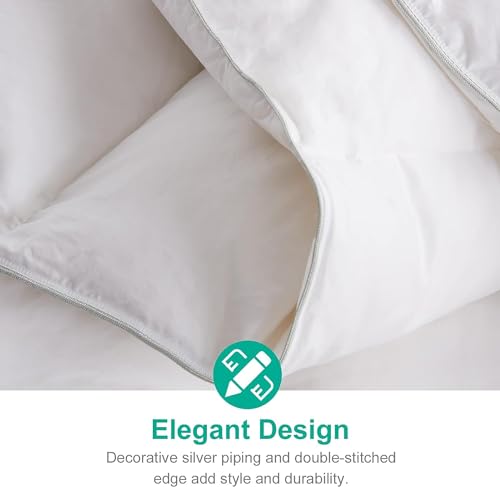 APSMILE All Season Down Feather Fibers Comforter King Size - Ultra-Soft High Fill-Power Hotel Collection Duvet Insert, Fluffy Medium Warm Quilt Comforter with Corner Tabs(106x90, White) - Image 5