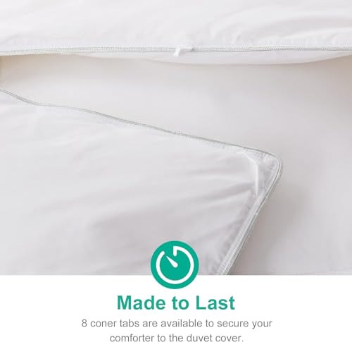 APSMILE All Season Down Feather Fibers Comforter King Size - Ultra-Soft High Fill-Power Hotel Collection Duvet Insert, Fluffy Medium Warm Quilt Comforter with Corner Tabs(106x90, White) - Image 4