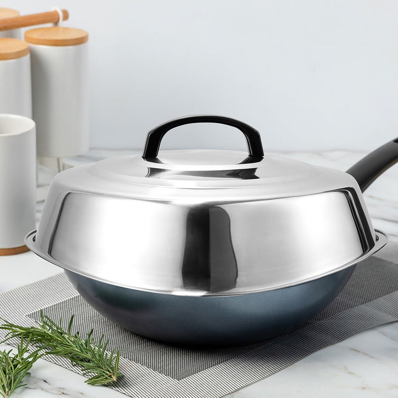 Universal Lid for Kitchen Pots, Durable Stainless Steel Pan Cover with Anti-hot Handle - Image 3