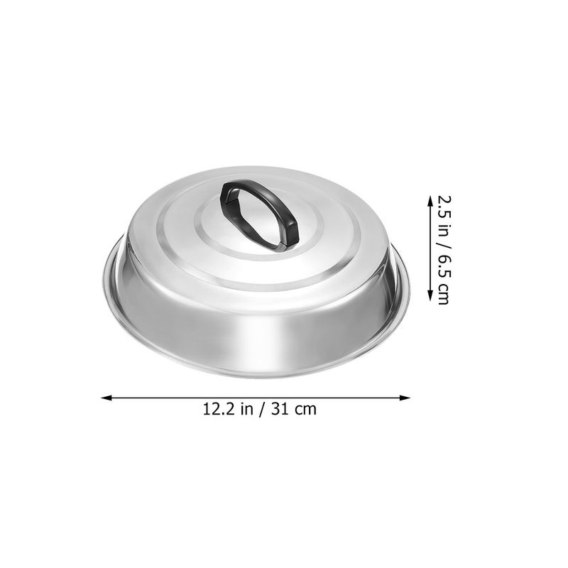 Universal Lid for Kitchen Pots, Durable Stainless Steel Pan Cover with Anti-hot Handle - Image 2