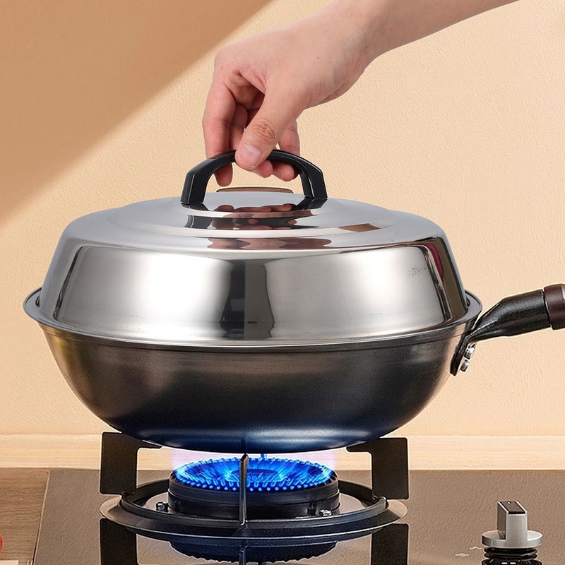 Universal Lid for Kitchen Pots, Durable Stainless Steel Pan Cover with Anti-hot Handle - Image 4