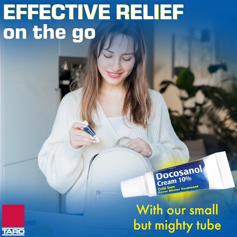تارو TARO Cold Sore/Fever Blister Treatment - Docosanol 10% Cream (0.07 oz - 2 Tube) - Image 5