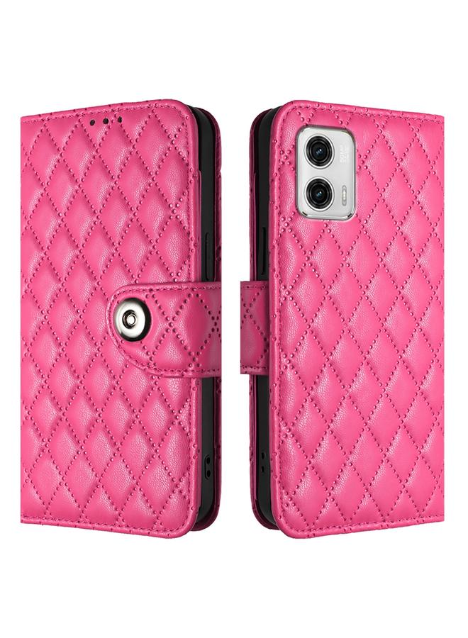 S-TOP Case For Motorola Moto G73 Rhombic Texture Flip Leather Phone Case with Lanyard - Image 2