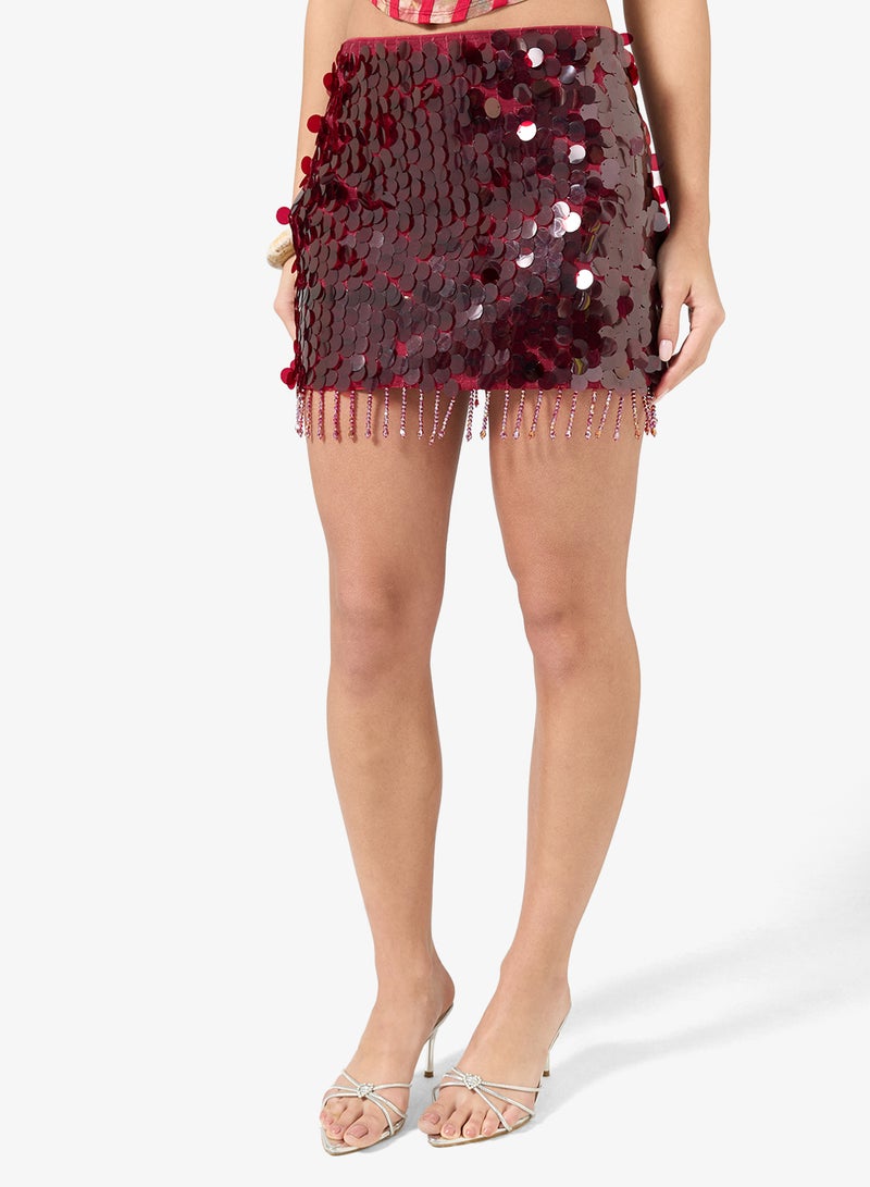 جينجر تنورة قصيرة مزينة بالترتر - Image 1