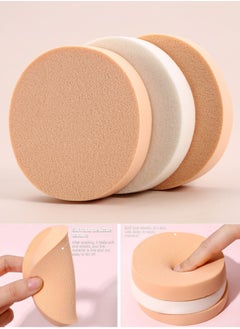 KHAJUL 12-Piece Big Round Makeup Sponges Is Suitable for Eye Foundation, Blush Application, Forehead and Cheeks, Large Area of Makeup, Soft and Thick, Fast Makeup, Dry and Wet (Two Color)  - Image 3