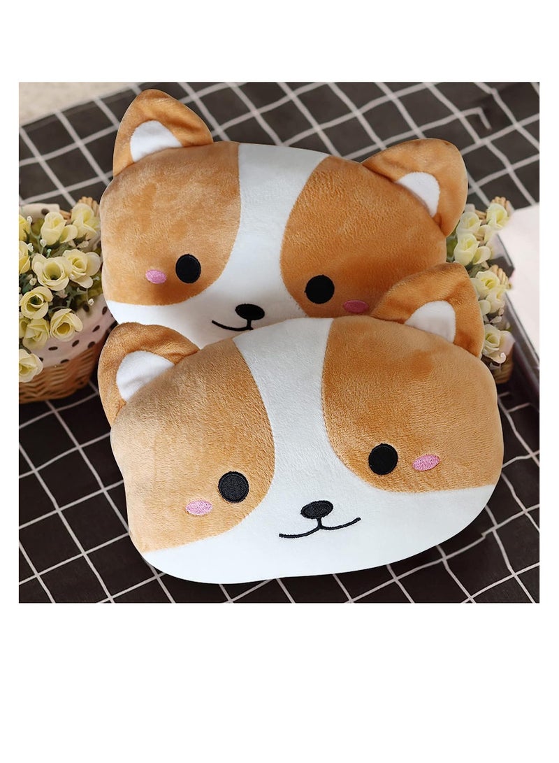 SYOSI وسادة رقبة كرتونية للسيارة و SUV، وسادة مسند رأس السيارة، وسادة مقعد سيارة ناعمة مريحة للقيادة، وسادة دعم رأس للقيادة، للسفر والمنزل، 2 قطعة (كورجي) - Image 1