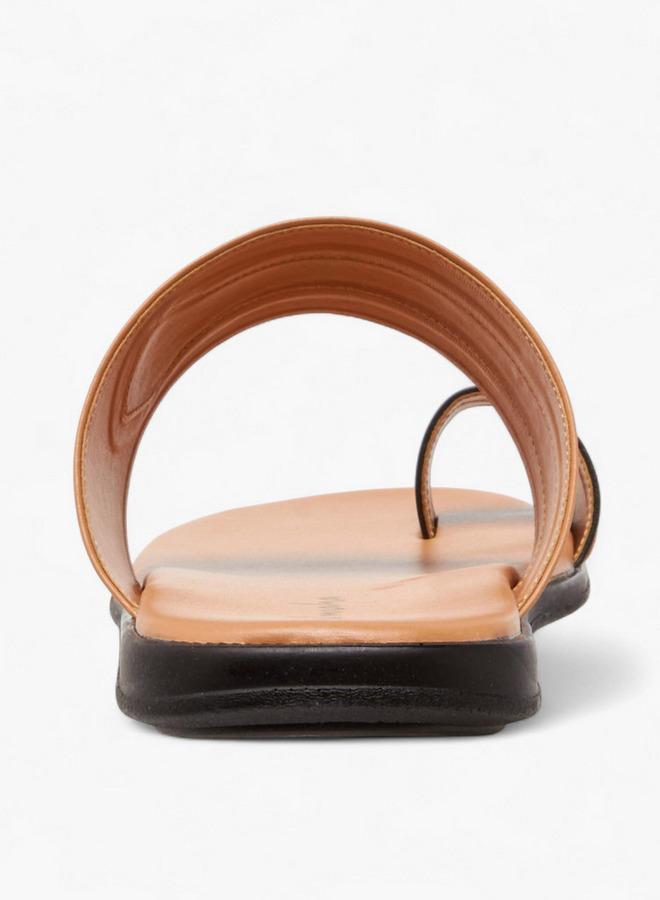 الواحة صنادل رجالية بتفاصيل شريط عند الأصابع وملونة - Image 5