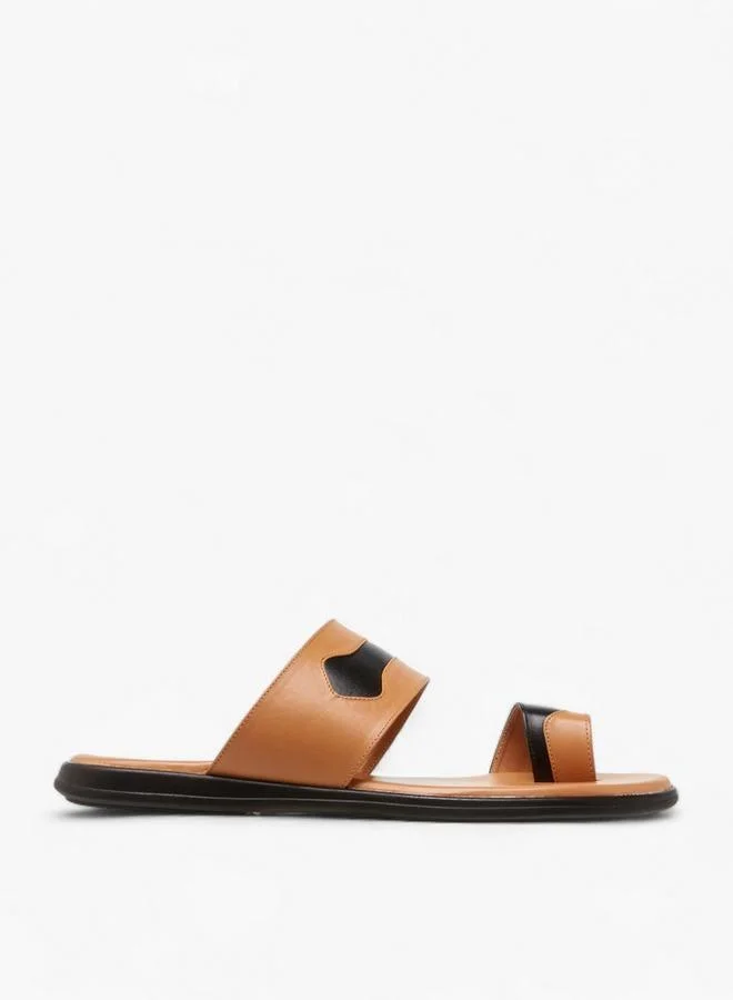 Al Waha Men Colourblock Toe Loop Detail Arabic Sandals