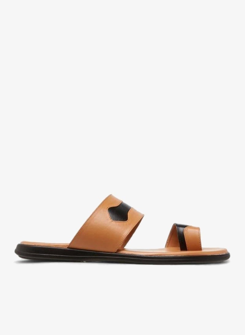 Al Waha Men Colourblock Toe Loop Detail Arabic Sandals - Image 2