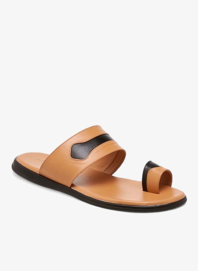 Al Waha Men Colourblock Toe Loop Detail Arabic Sandals - Image 3