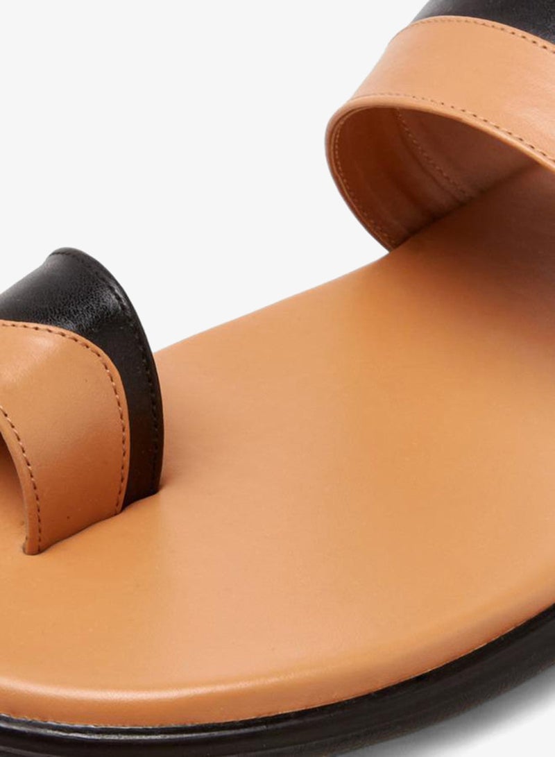 Al Waha Men Colourblock Toe Loop Detail Arabic Sandals - Image 4