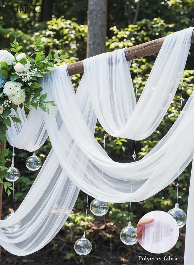DUNISO Wedding Arch Draping Fabric,  White Sheer Fabric Backdrop Arch Draping for Wedding 1 Panel White Sheer Backdrop Curtains ,  Tulle Drapes Wedding Drapes for Reception Ceremony Party - Image 1