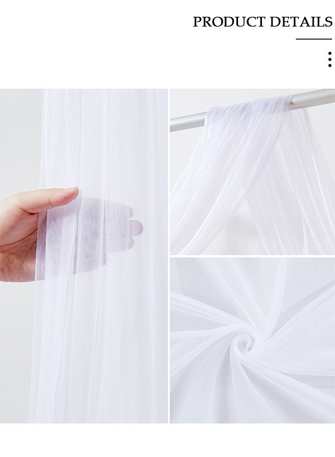DUNISO Wedding Arch Draping Fabric,  White Sheer Fabric Backdrop Arch Draping for Wedding 1 Panel White Sheer Backdrop Curtains ,  Tulle Drapes Wedding Drapes for Reception Ceremony Party - Image 3