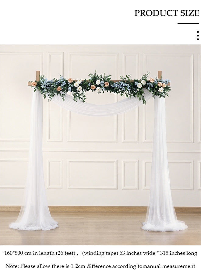 DUNISO Wedding Arch Draping Fabric,  White Sheer Fabric Backdrop Arch Draping for Wedding 1 Panel White Sheer Backdrop Curtains ,  Tulle Drapes Wedding Drapes for Reception Ceremony Party - Image 2