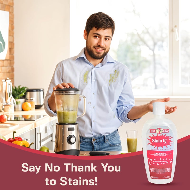 Stain Rx Stain Remover, Effectively Eliminates Stains from Wine, Berries & Blood on Fabrics, Carpets, Upholstery & Jewelry, Dye-Free, Free from Bleach, Peroxides & Phosphates, Made in USA, 10 oz - Image 2