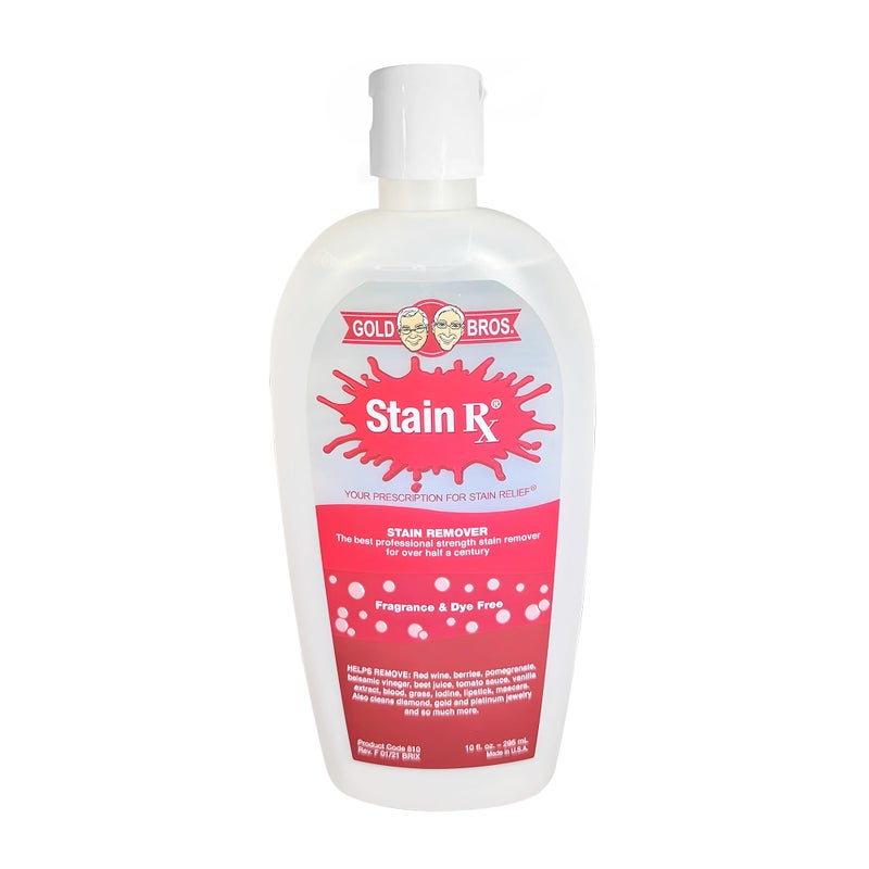 Stain Rx Stain Remover, Effectively Eliminates Stains from Wine, Berries & Blood on Fabrics, Carpets, Upholstery & Jewelry, Dye-Free, Free from Bleach, Peroxides & Phosphates, Made in USA, 10 oz - Image 1